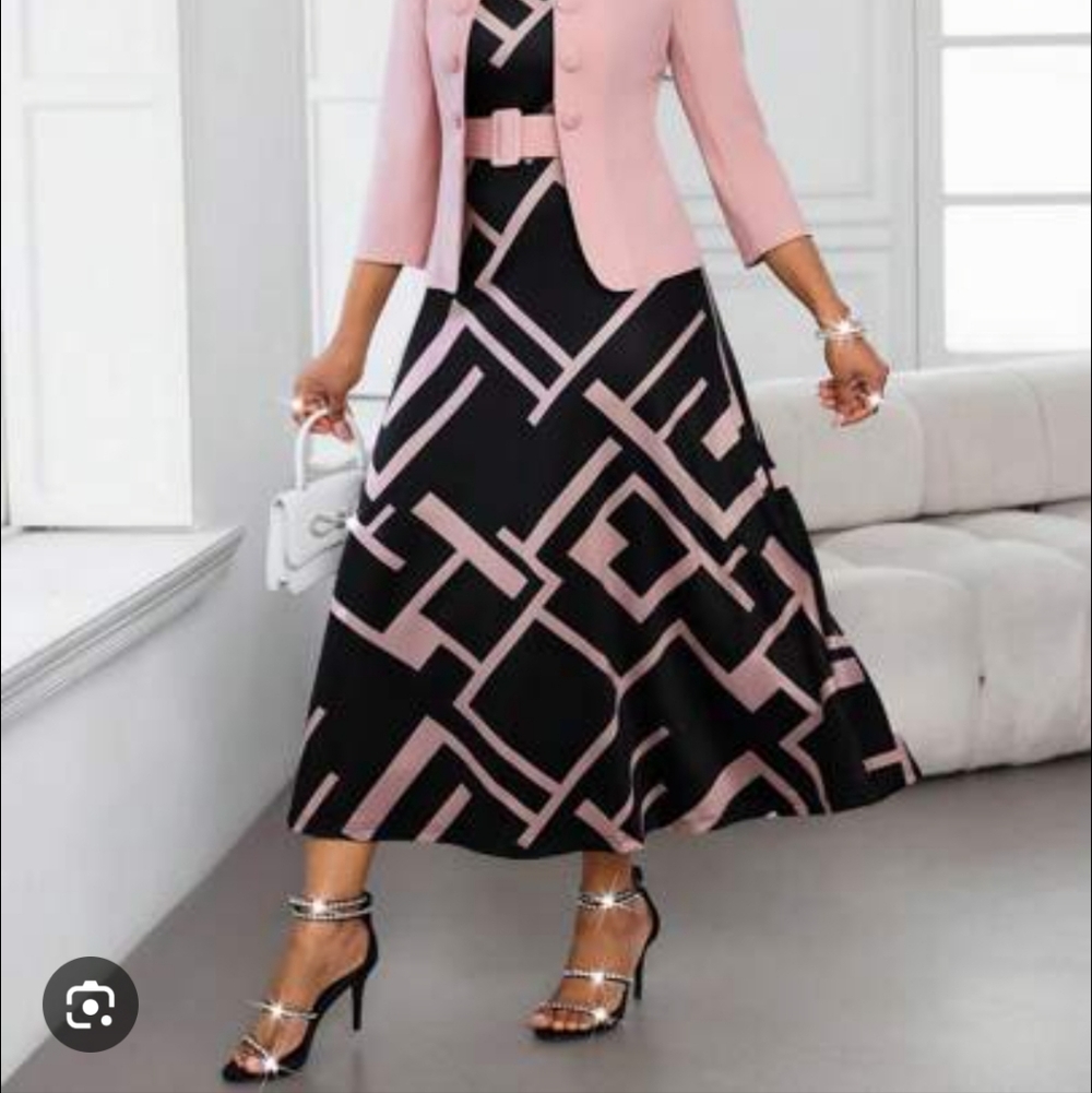 SHEIN Pink and Black Dress